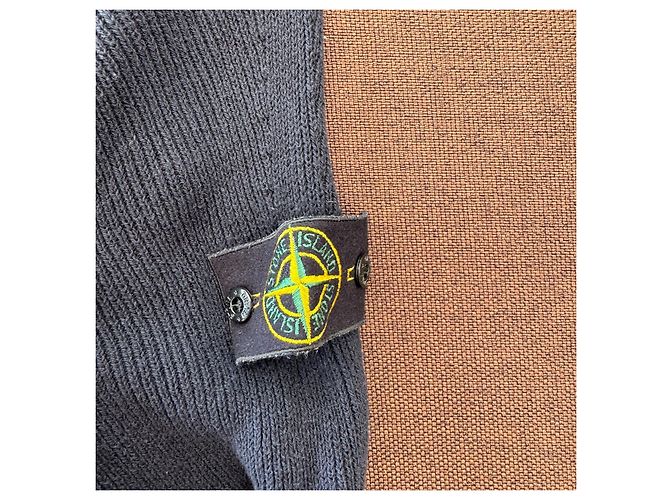 Suéter de malha de algodão Stone Island azul marinho Preto - vista 4