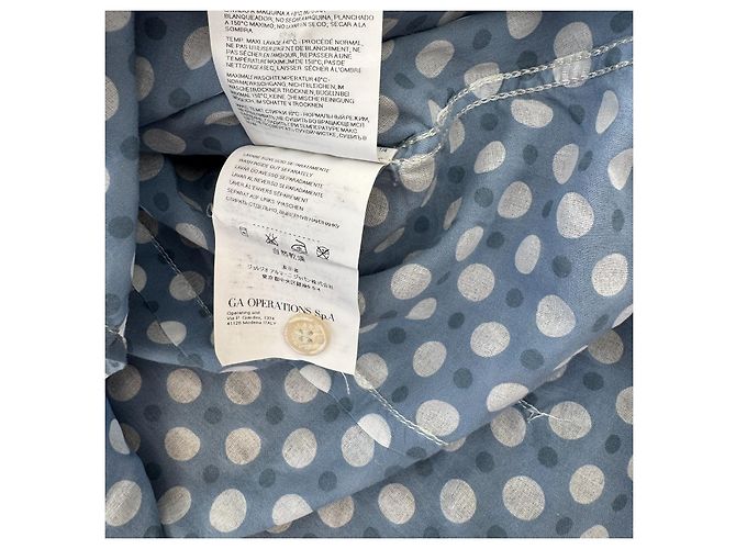 Camicia Armani Jeans azzurra a pois in cotone Bianco Blu - vista 5