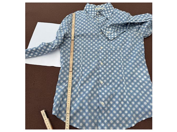 Camicia Armani Jeans azzurra a pois in cotone Bianco Blu - vista 7