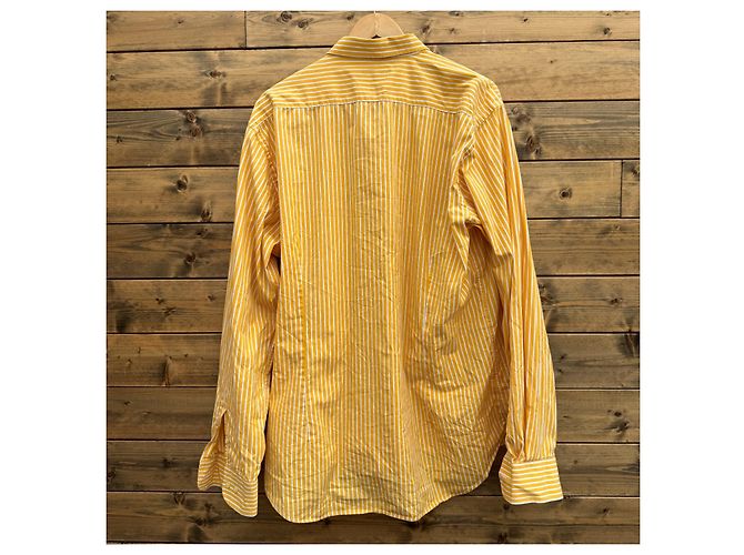 Etro Milano Camisa de Algodão Listrada Slim Fit Branco Amarelo - vista 2