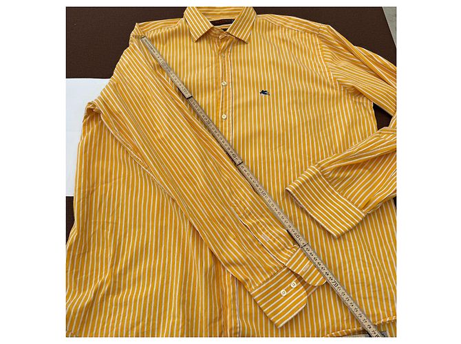 Etro Milano Camisa de Algodão Listrada Slim Fit Branco Amarelo - vista 7