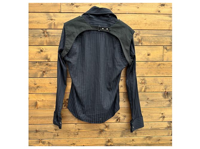 Autre Marque Andrew Mackenzie Camicia in Cotone a Righe Nere Nero - vista 2