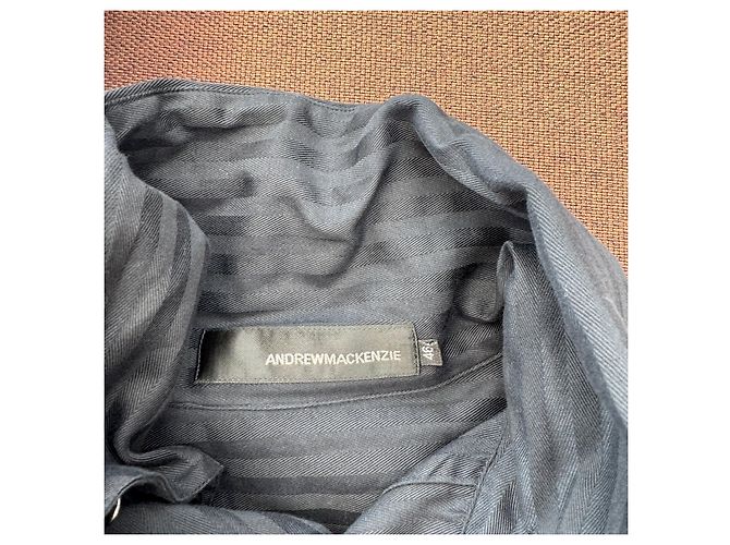 Autre Marque Andrew Mackenzie Camicia in Cotone a Righe Nere Nero - vista 3