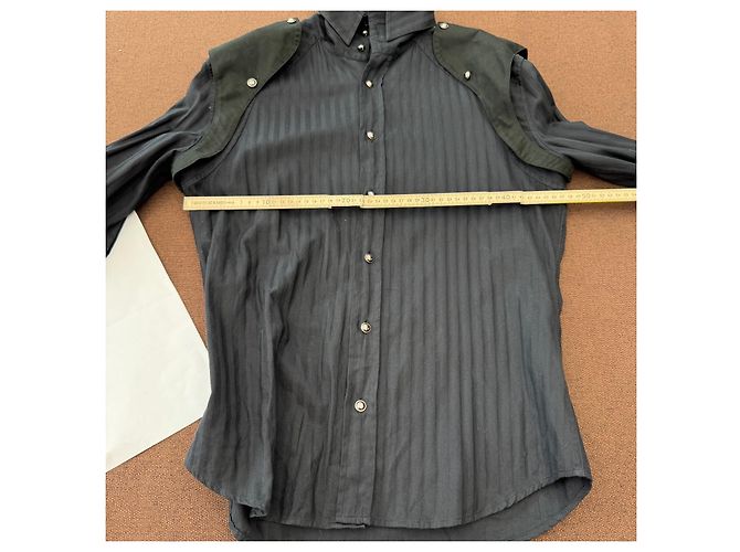 Autre Marque Andrew Mackenzie Camicia in Cotone a Righe Nere Nero - vista 6
