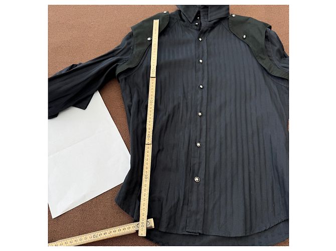 Autre Marque Andrew Mackenzie Camicia in Cotone a Righe Nere Nero - vista 7