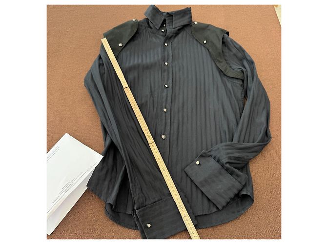 Autre Marque Andrew Mackenzie Camicia in Cotone a Righe Nere Nero - vista 8