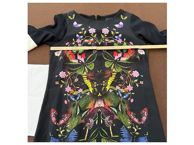 Vestido Roberto Cavalli Class Estampado Mariposas Negro Multicolor - vista 7