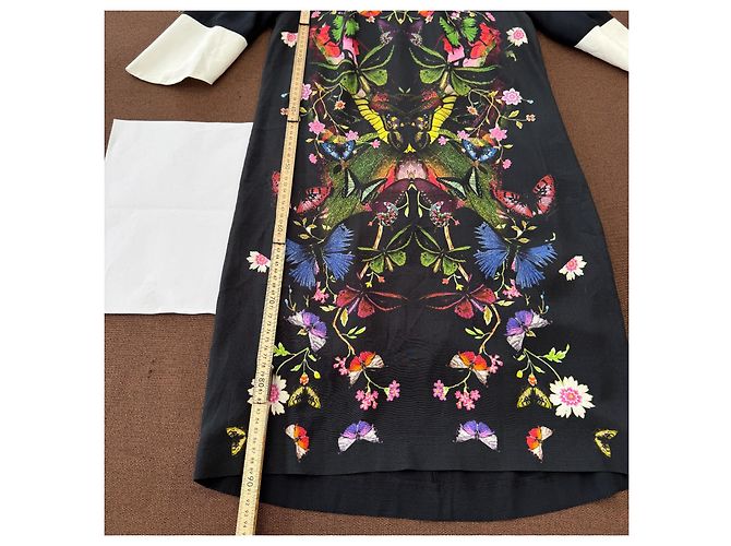 Vestido Roberto Cavalli Class Estampado Mariposas Negro Multicolor - vista 8