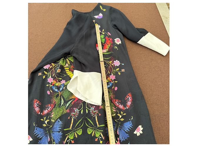 Vestido Roberto Cavalli Class Estampado Mariposas Negro Multicolor - vista 9
