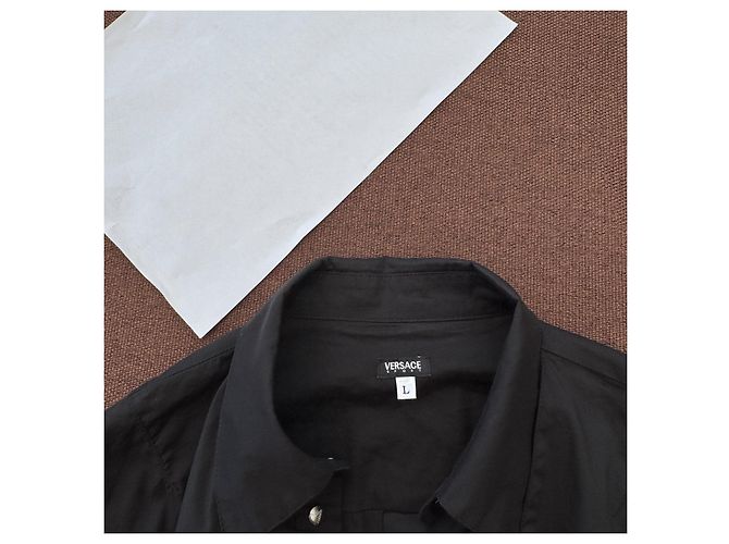 Versace Sport Camicia Utility in cotone nero - vista 3