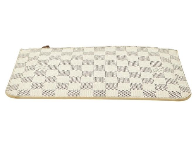 Borsa Louis Vuitton Damier Azur Neverfull MM con Accessory Pouch Bianco - vista 3