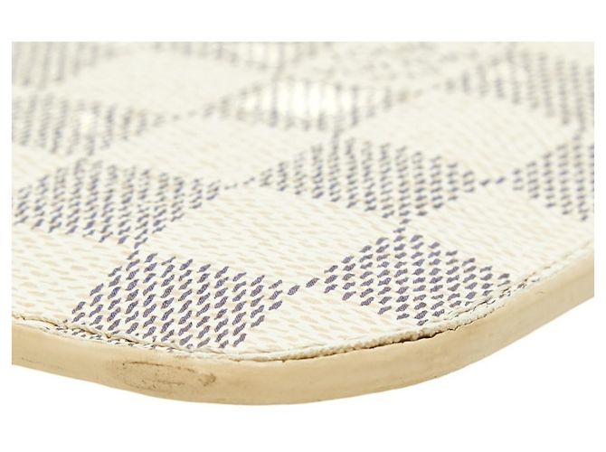 Borsa Louis Vuitton Damier Azur Neverfull MM con Accessory Pouch Bianco - vista 4