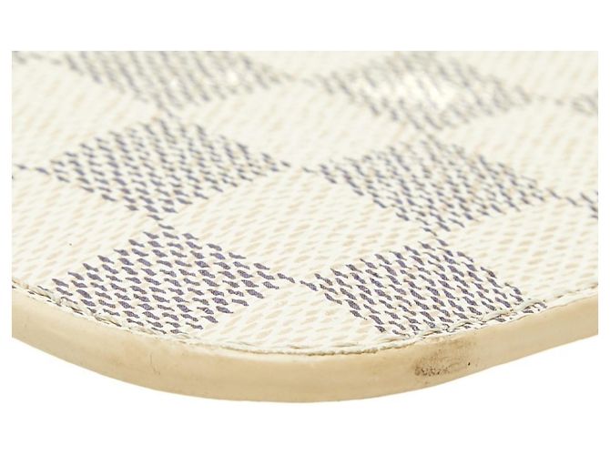 Borsa Louis Vuitton Damier Azur Neverfull MM con Accessory Pouch Bianco - vista 5