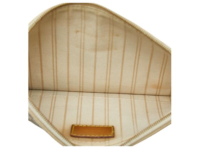 Borsa Louis Vuitton Damier Azur Neverfull MM con Accessory Pouch Bianco - vista 7