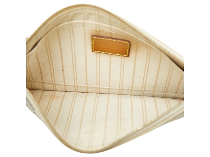 Borsa Louis Vuitton Damier Azur Neverfull MM con Accessory Pouch Bianco - vista 8
