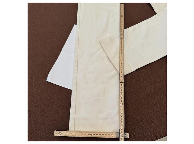 Pantalones Yves Saint Laurent Rive Gauche Algodón Blanco Roto Beige - vista 10