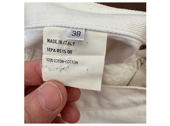 Pantalones Yves Saint Laurent Rive Gauche Algodón Blanco Roto Beige - vista 5