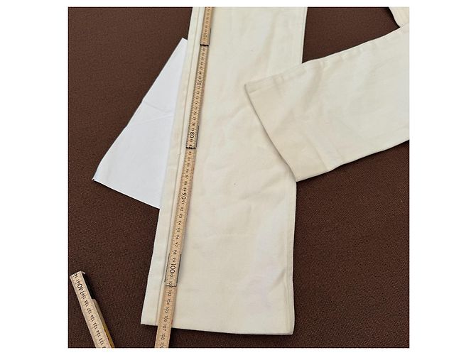 Pantalones Yves Saint Laurent Rive Gauche Algodón Blanco Roto Beige - vista 9