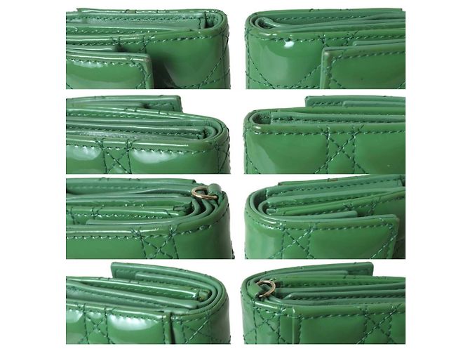 Cartera tríptico Christian Dior Cannage Verde - vista 6
