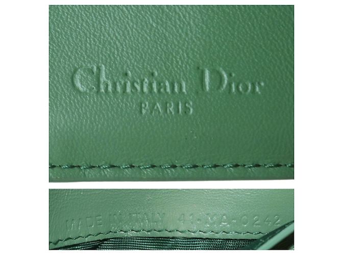 Cartera tríptico Christian Dior Cannage Verde - vista 9