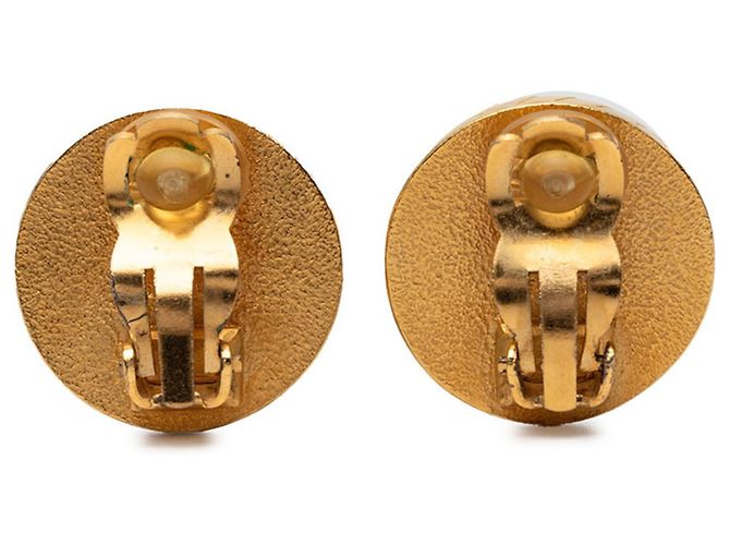Orecchini a clip Vintage Chanel Coco Mark Nero D'oro - vista 2