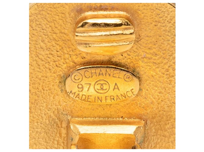 Orecchini a clip Vintage Chanel Coco Mark Nero D'oro - vista 3