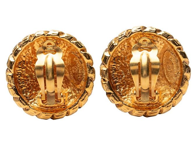Timeless Chanel Coco Mark runde Ohrringe Golden - Ansicht 2
