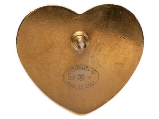 Broche Chanel Coco Mark Corazón Dorado - vista 3