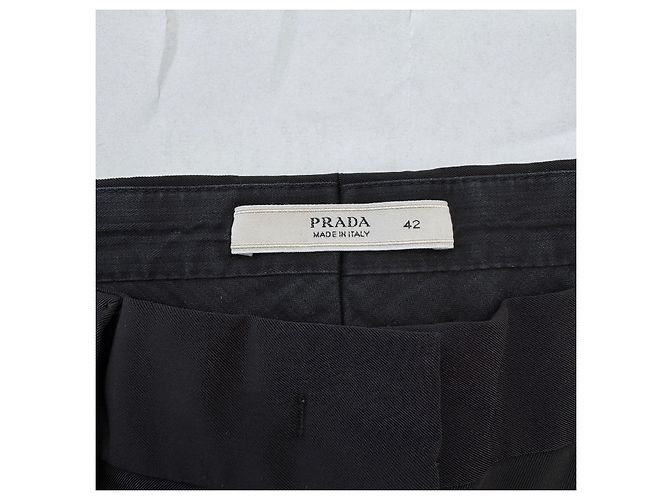 Prada Black Wool Blend Tailored Trousers - view 4