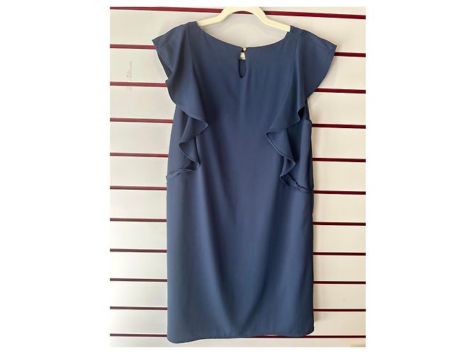 Autre Marque SYM dunkelblaues Sommerkleid mit Rüschen - Ansicht 2