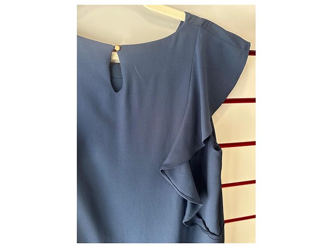 Autre Marque SYM dunkelblaues Sommerkleid mit Rüschen - Ansicht 3
