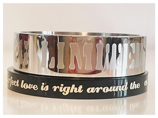 Dolce & Gabbana Collezione Words Set di Bangle Limited Edition Nero Argento - vista 4