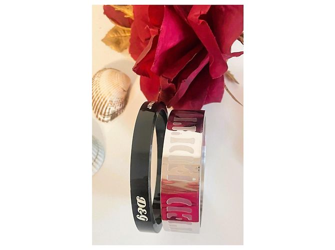 Dolce & Gabbana Collezione Words Set di Bangle Limited Edition Nero Argento - vista 5
