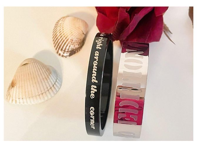 Dolce & Gabbana Collezione Words Set di Bangle Limited Edition Nero Argento - vista 8