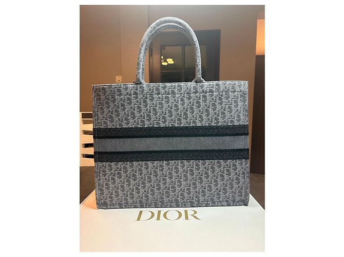 Dior Book Tote Medium Shopper Dior Oblique Canvas Grau Anthrazitgrau - Ansicht 2