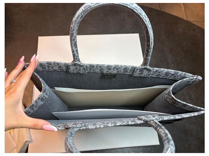 Dior Book Tote Medium Shopper Dior Oblique Canvas Grau Anthrazitgrau - Ansicht 4