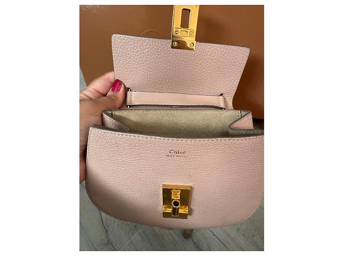 Chloé Borsa a tracolla Drew in pelle rosa cipria - vista 11