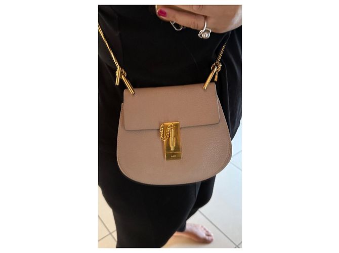 Chloé Borsa a tracolla Drew in pelle rosa cipria - vista 13