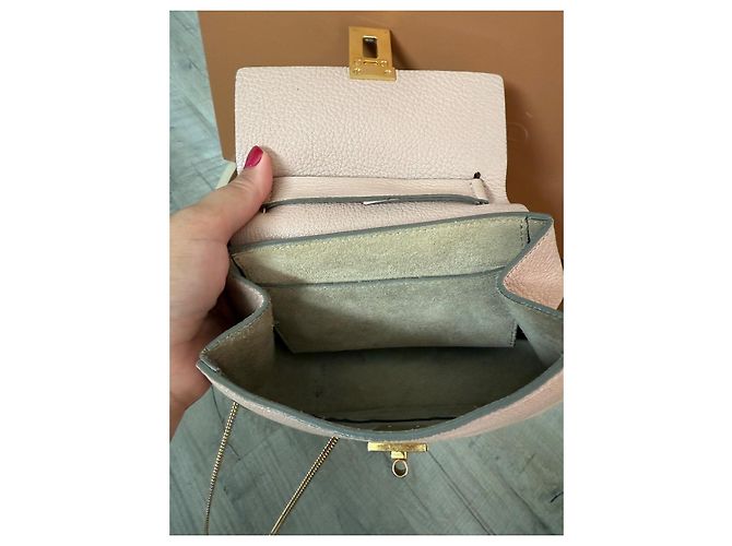 Chloé Borsa a tracolla Drew in pelle rosa cipria - vista 9