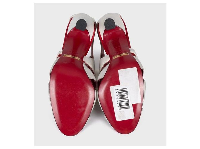 Dolce & Gabbana weiße Wildleder-Schnürstiletto-Absatzschuhe Größe 37.5 gebraucht - Ansicht 5