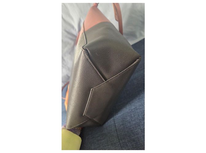 Cabas Céline Celine Bolsa Tote Vertical Rosa e Cinza - vista 11