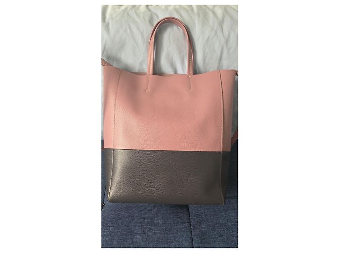 Cabas Céline Celine Bolsa Tote Vertical Rosa e Cinza - vista 14