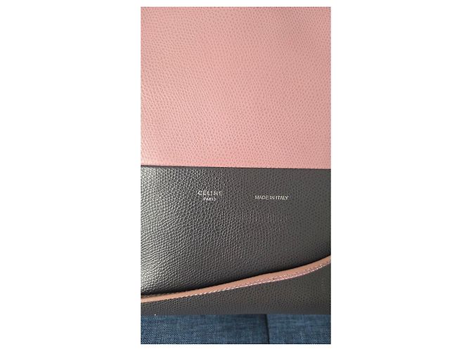 Cabas Céline Celine Bolsa Tote Vertical Rosa e Cinza - vista 2