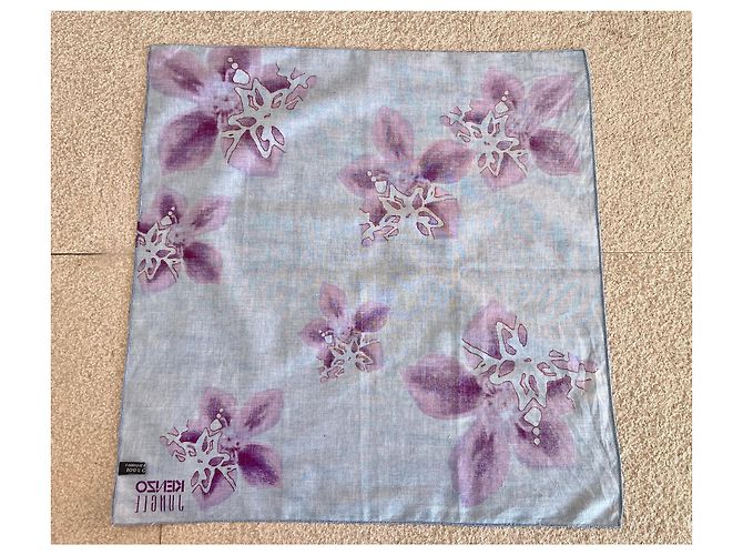 Carré Kenzo Jungle in cotone stampa floreale Blu Porpora - vista 11