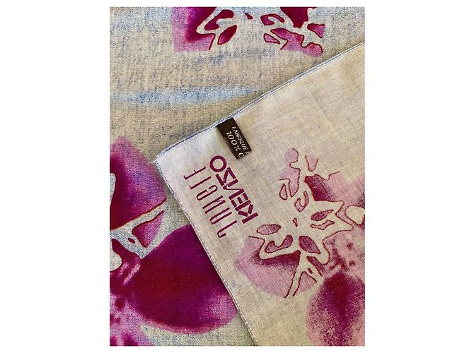 Carré Kenzo Jungle in cotone stampa floreale Blu Porpora - vista 9
