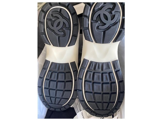 Sneakers Chanel CC Logo Mesh Bianco Argento - vista 6