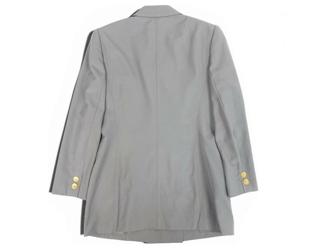 Christian Dior Double-Breasted Grey Wool Blazer - view 4
