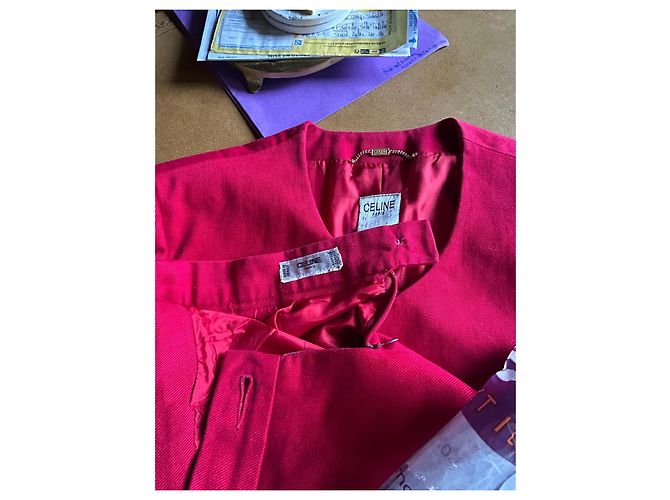 Tailleur de marca Céline de manga curta num vermelho vibrante! - vista 17