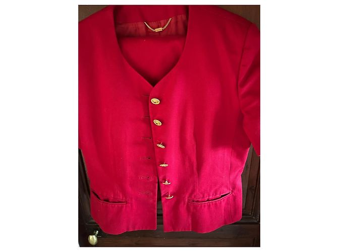 Tailleur de marca Céline de manga curta num vermelho vibrante! - vista 21