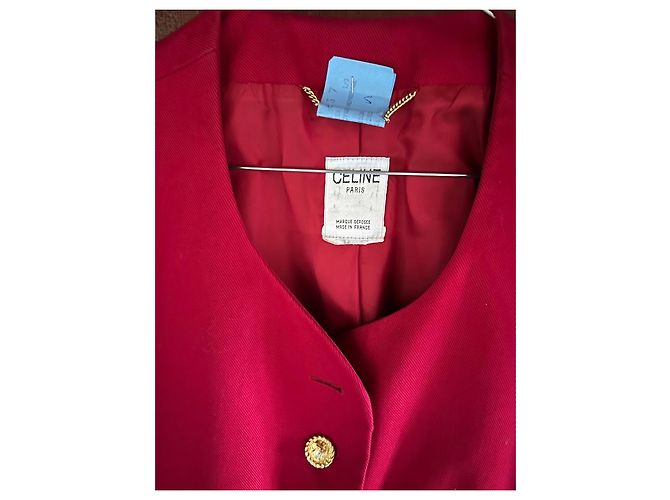 Tailleur de marca Céline de manga curta num vermelho vibrante! - vista 4